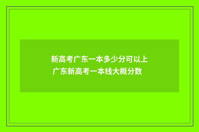 新高考广东一本多少分可以上 广东新高考一本线大概分数