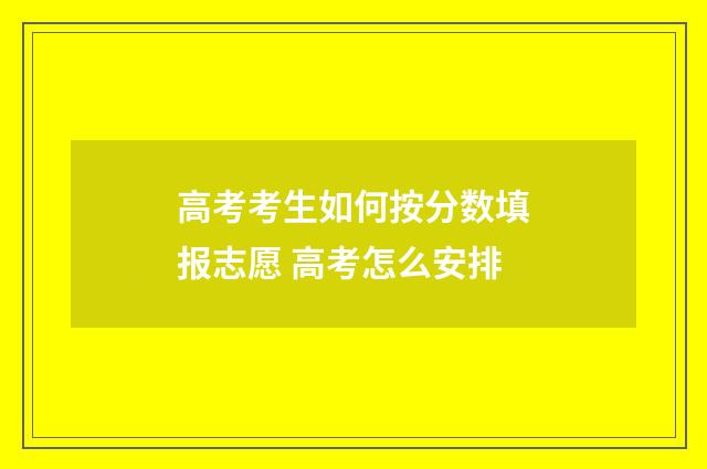 高考考生如何按分数填报志愿 高考怎么安排
