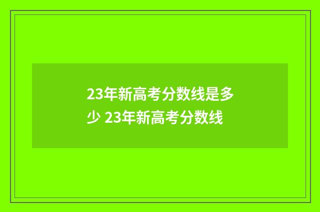 23年新高考分数线是多少 23年新高考分数线