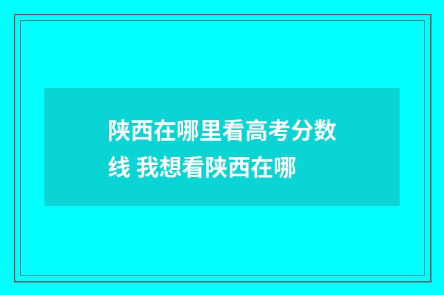 陕西在哪里看高考分数线 我想看陕西在哪