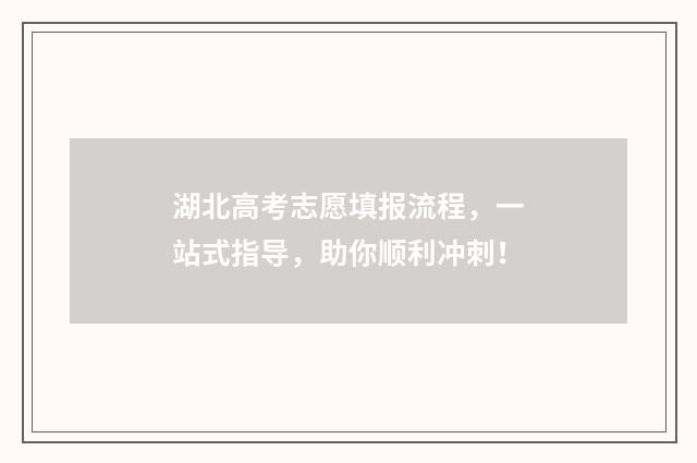 湖北高考志愿填报流程，一站式指导，助你顺利冲刺！