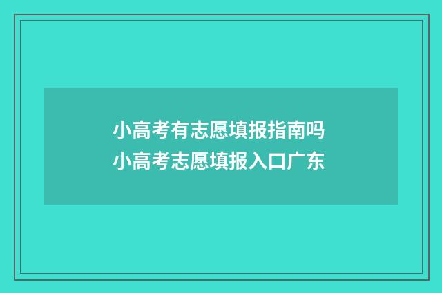 小高考有志愿填报指南吗 小高考志愿填报入口广东