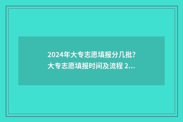 2024年大专志愿填报分几批?大专志愿填报时间及流程 2024年大专志愿表格图片