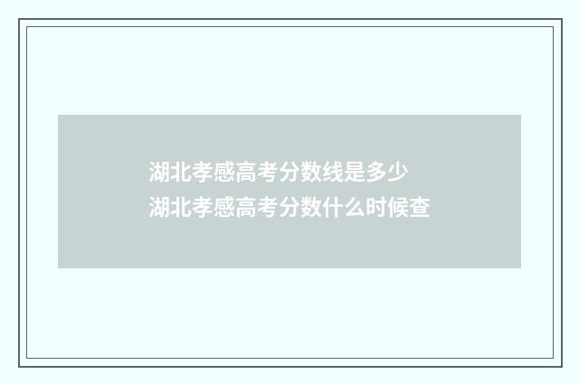 湖北孝感高考分数线是多少 湖北孝感高考分数什么时候查