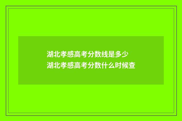 湖北孝感高考分数线是多少 湖北孝感高考分数什么时候查