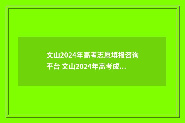 文山2024年高考志愿填报咨询平台 文山2024年高考成绩