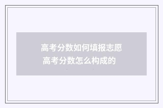 高考分数如何填报志愿 高考分数怎么构成的