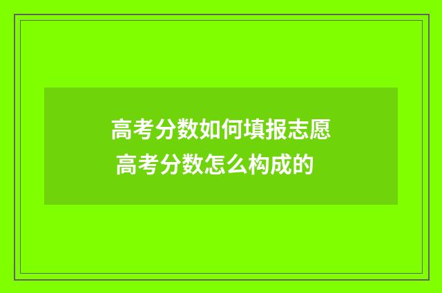 高考分数如何填报志愿 高考分数怎么构成的