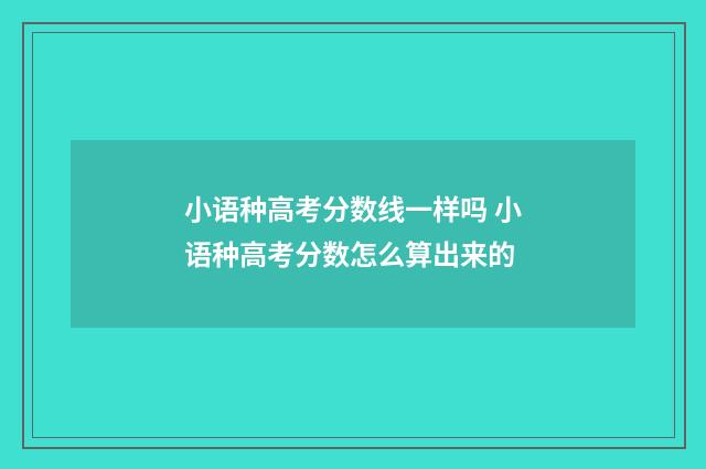 小语种高考分数线一样吗 小语种高考分数怎么算出来的