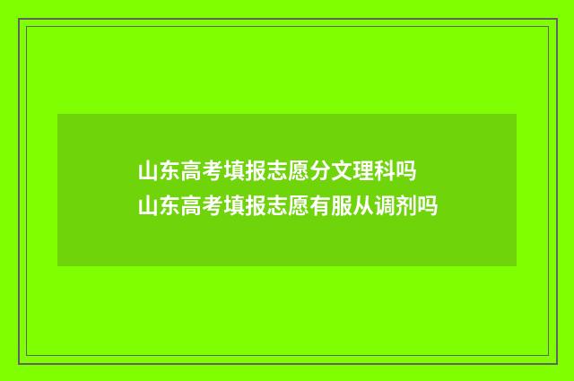 山东高考填报志愿分文理科吗 山东高考填报志愿有服从调剂吗