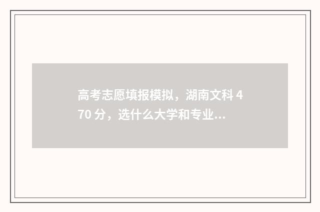 高考志愿填报模拟，湖南文科 470 分，选什么大学和专业？ 高考志愿填报模拟表样本