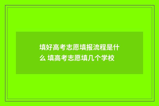 填好高考志愿填报流程是什么 填高考志愿填几个学校