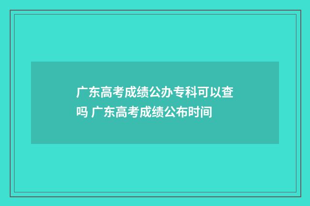 广东高考成绩公办专科可以查吗 广东高考成绩公布时间