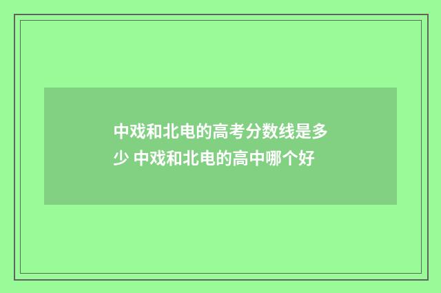 中戏和北电的高考分数线是多少 中戏和北电的高中哪个好