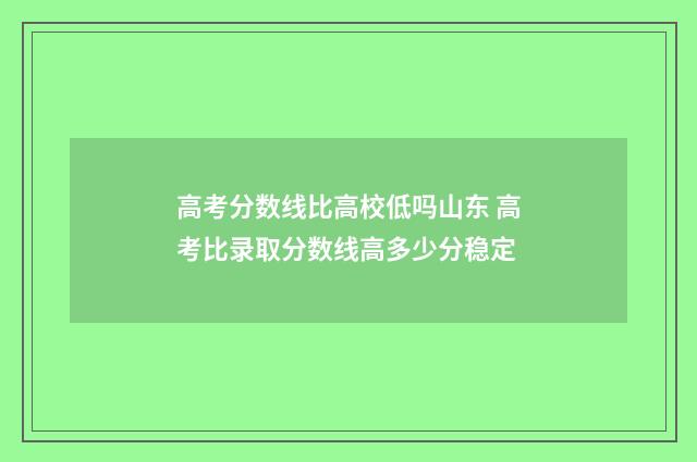 高考分数线比高校低吗山东 高考比录取分数线高多少分稳定