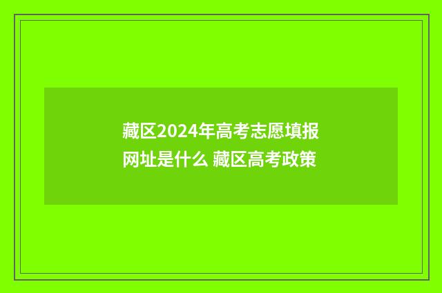 藏区2024年高考志愿填报网址是什么 藏区高考政策