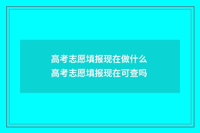 高考志愿填报现在做什么 高考志愿填报现在可查吗