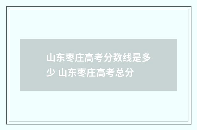 山东枣庄高考分数线是多少 山东枣庄高考总分