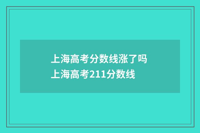 上海高考分数线涨了吗 上海高考211分数线