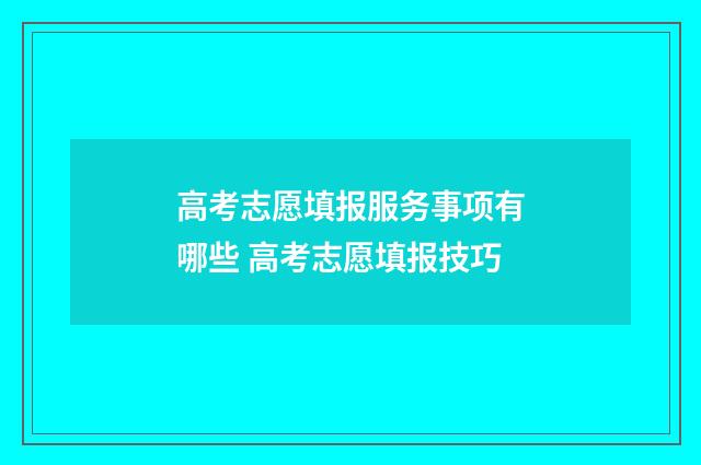 高考志愿填报服务事项有哪些 高考志愿填报技巧