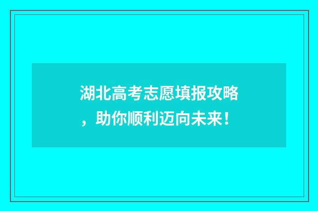 湖北高考志愿填报攻略，助你顺利迈向未来！