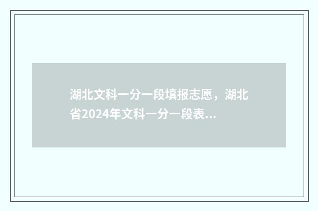 湖北文科一分一段填报志愿，湖北省2024年文科一分一段表 湖北文科一分一段表2021位次