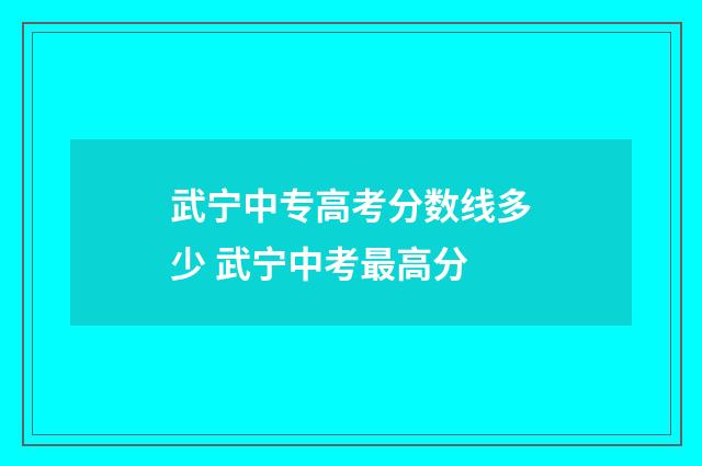 武宁中专高考分数线多少 武宁中考最高分