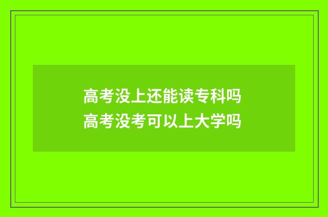 高考没上还能读专科吗 高考没考可以上大学吗