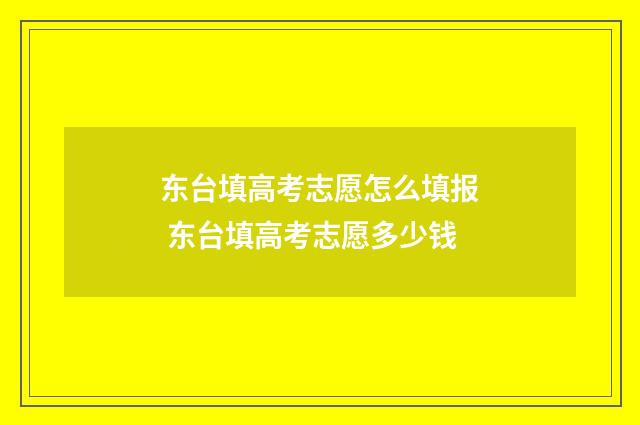 东台填高考志愿怎么填报 东台填高考志愿多少钱