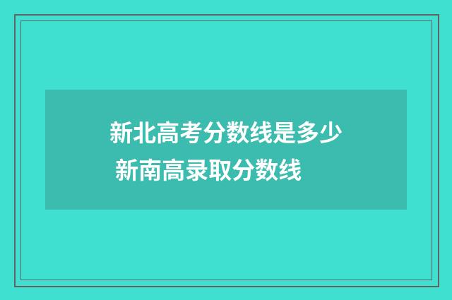 新北高考分数线是多少 新南高录取分数线