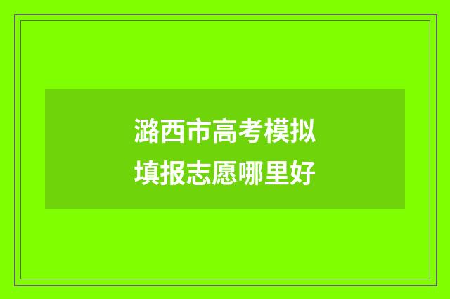 潞西市高考模拟填报志愿哪里好