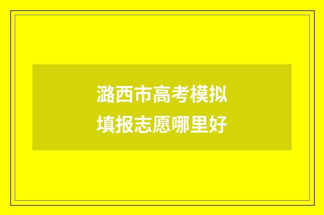 潞西市高考模拟填报志愿哪里好