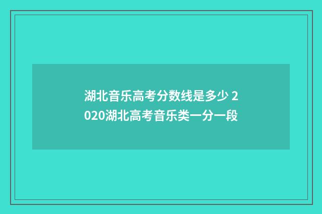 湖北音乐高考分数线是多少 2020湖北高考音乐类一分一段