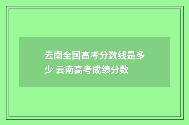 云南全国高考分数线是多少 云南高考成绩分数
