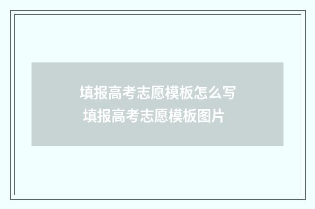 填报高考志愿模板怎么写 填报高考志愿模板图片