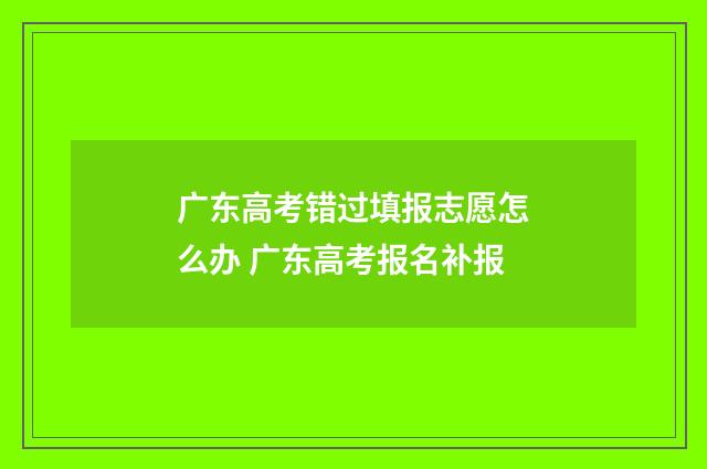 广东高考错过填报志愿怎么办 广东高考报名补报