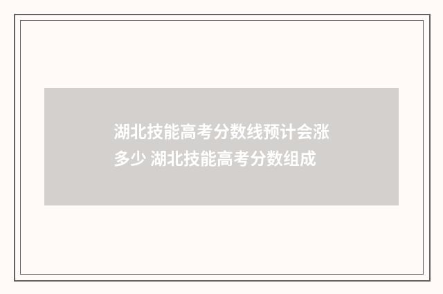 湖北技能高考分数线预计会涨多少 湖北技能高考分数组成
