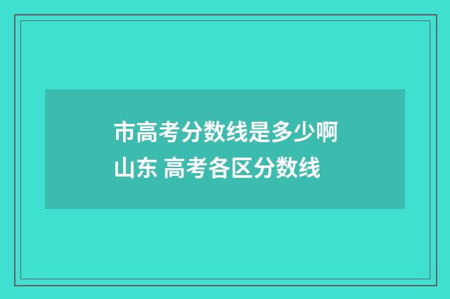 市高考分数线是多少啊山东 高考各区分数线