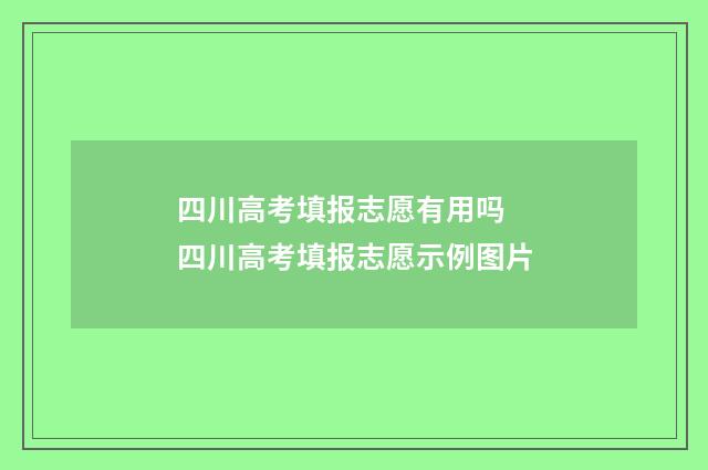 四川高考填报志愿有用吗 四川高考填报志愿示例图片