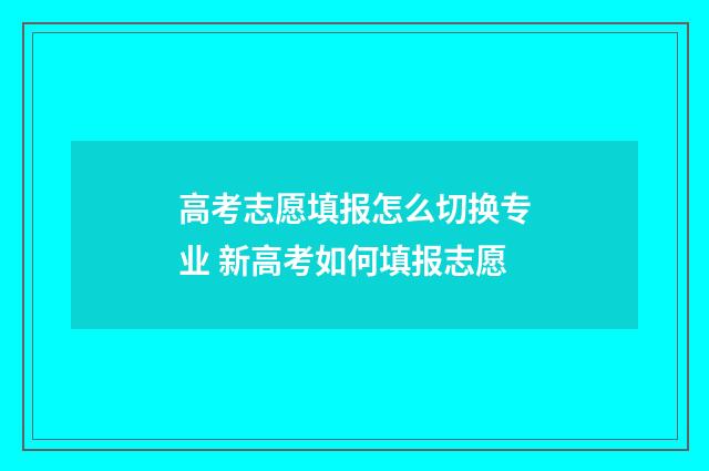 高考志愿填报怎么切换专业 新高考如何填报志愿