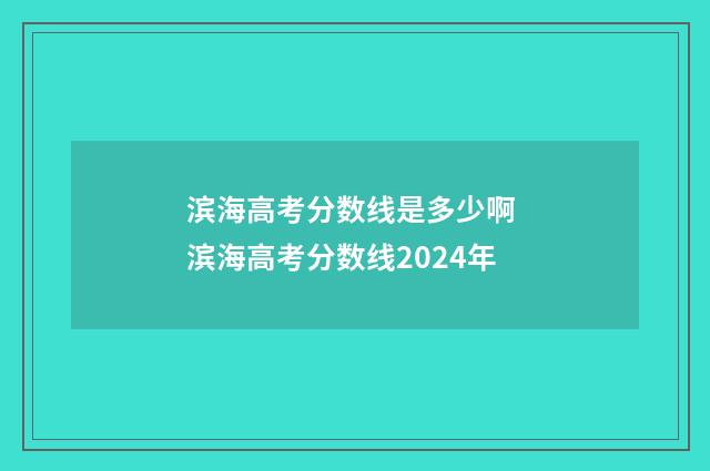 滨海高考分数线是多少啊 滨海高考分数线2024年