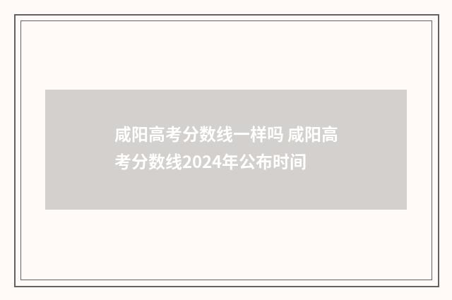 咸阳高考分数线一样吗 咸阳高考分数线2024年公布时间