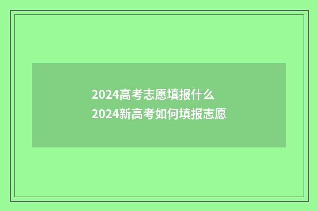 2024高考志愿填报什么 2024新高考如何填报志愿