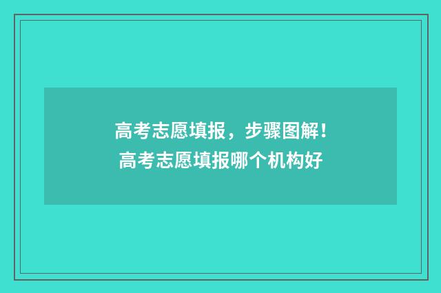 高考志愿填报，步骤图解！ 高考志愿填报哪个机构好