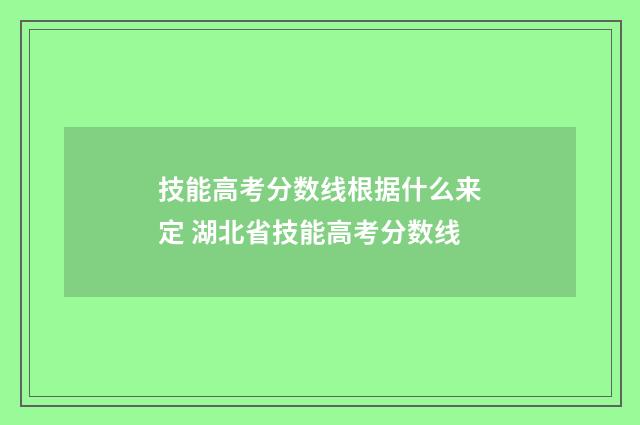 技能高考分数线根据什么来定 湖北省技能高考分数线
