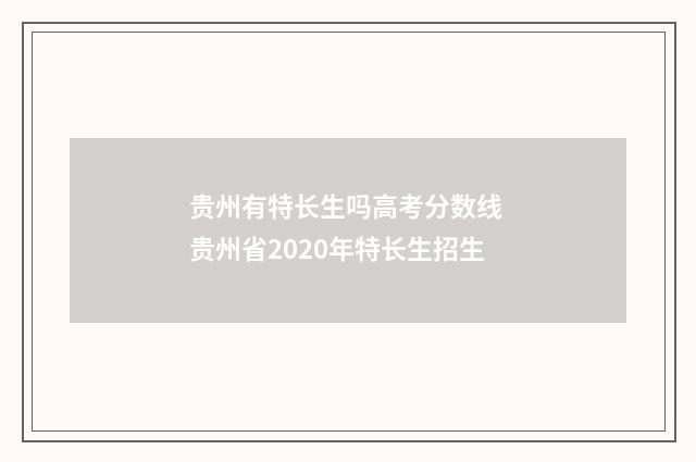 贵州有特长生吗高考分数线 贵州省2020年特长生招生