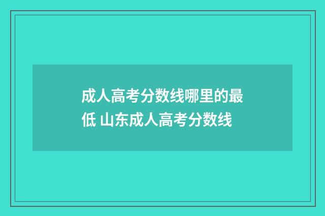成人高考分数线哪里的最低 山东成人高考分数线