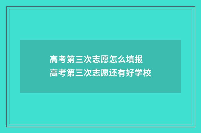 高考第三次志愿怎么填报 高考第三次志愿还有好学校