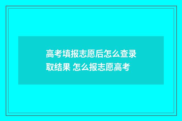 高考填报志愿后怎么查录取结果 怎么报志愿高考