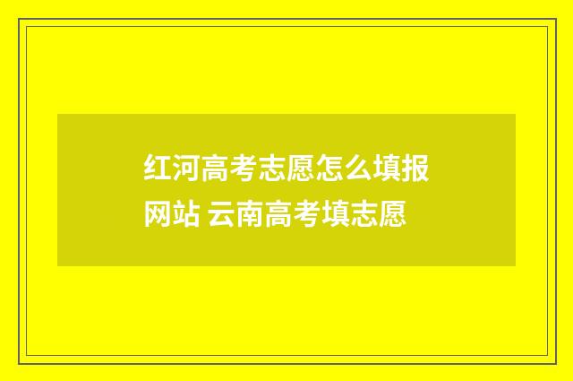 红河高考志愿怎么填报网站 云南高考填志愿